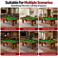 Table de billard classique de luxe personnalisée, table en bois et ardoise sur mesure, 7 pieds/8 pieds, table de billard d'intérieur pour la maison