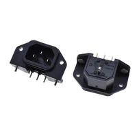 Conector de Panel de Alta Calidad IEC C14, 10A 250V CA, 3 Salidas, Tipo Tornillo, para Montaje en Chasis con Orificio de Fijación