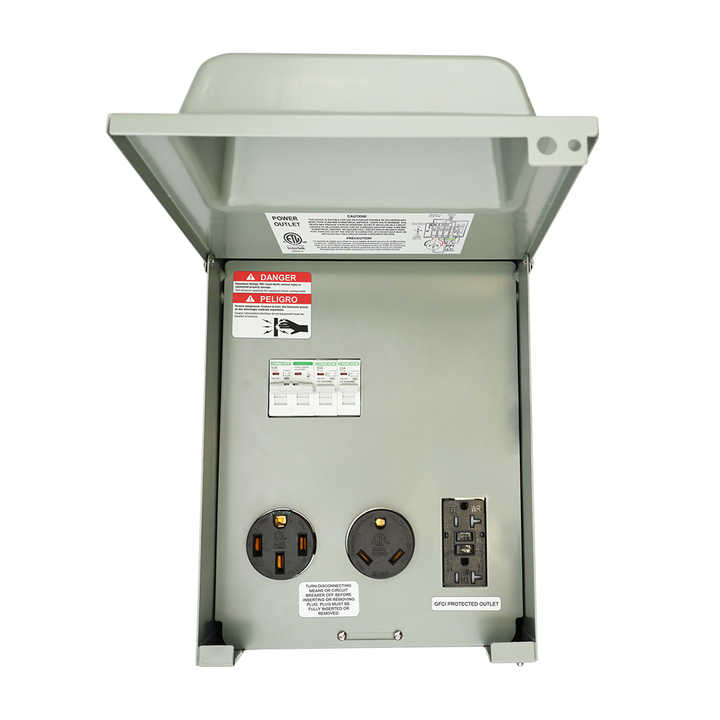 Temporary RV power panel with GFCI outlet, RV Pedestal Electrical 20