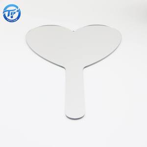 Heart Shaped Acrylic Handheld Portable Shatterproof Makeup <b>Mirror</b> with Handle Decorative Eco-Friendly - Product Image 2