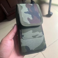 Étui de téléphone camouflage pour iPhone 16 Pro Max, pochette de ceinture en nylon Oxford, sac banane avec fente pour cartes et rabat de protection