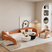 Ensemble de canapés en cuir courbé, canapé sectionnel moderne de luxe en forme d'arc pour salon, maison, hôtel, hall d'entrée
