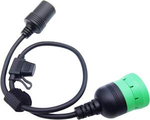 Linkyou Freightliner 卡车线束 9 针 2 型 J1939 点烟器母头连接器 15A 保险丝 16AWG 恒定功率 - Product Image 1