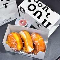 Boîtes d'emballage personnalisées pour donuts et sushis, en carton blanc recyclable de qualité alimentaire, pour pâtisseries, desserts, vente à emporter, boulangerie, vente en gros