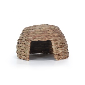 Thỏ Hutches Dệt Cỏ Nest Bunny Nhà Lồng Thỏ Guinea Pig Totoro Lâu Đài Giường Môi Trường Sống Nhai Đồ Chơi Hamster Đường Hầm Nhà - Product Image 2