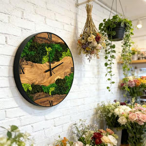 <span class=keywords><strong>Reloj</strong></span> <span class=keywords><strong>de</strong></span> <span class=keywords><strong>Pared</strong></span> <span class=keywords><strong>de</strong></span> Musgo Natural <span class=keywords><strong>de</strong></span> Tamaño Personalizado con Madera <span class=keywords><strong>de</strong></span> Olivo, Decoración Rústica Ecológica Hecha a Mano para el Hogar, Oficina, Hotel - Product Image 6