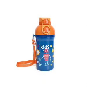 Borraccia d'acqua in plastica Zaa Kids da 500 ml con tracolla e design a cartoni animati per la scuola e l'uso all'aperto - Product Image 1