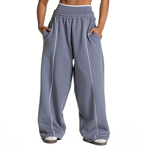 Leggings de yoga unisexe taille mi-haute, taille élastique, couleur unie, poche latérale, logo personnalisé, en Spandex/Nylon, grammage lourd, effet délavé - Product Image 1