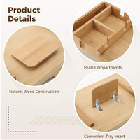 Plateau de canapé en bambou à compartiment unique 15 cm – Organisateur de coussin de canapé pour cuisine, salle de bain, rangement de boissons – Facile à nettoyer – Style européen
