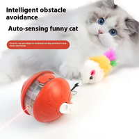 Jouet interactif pour chat en forme de balle, écologique, dessin animé, balle roulante automatique, puzzle pour chats laso, utilisation en intérieur, laser LED pour entraînement des animaux de compagnie en intérieur