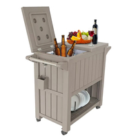Chariot de service alimentaire d'extérieur, chariot de bar mobile, glacière à boissons avec roues