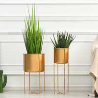 Rak Display Dalam Ruangan Pot Bunga Lantai Berdiri Dalam Ruangan Emas Grosir Tanaman Kaktus & Penanam Logam Taman Modern Rumah Pernikahan Dapur
