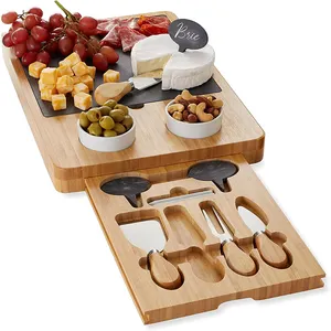 With A Ton Of Beneficial Features Smooth Bamboo Wine Rock Cheese Cutting Board