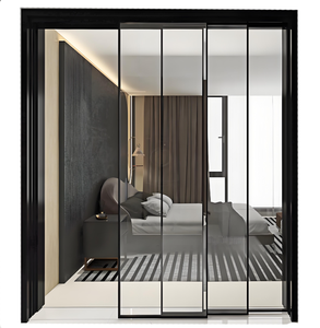 Thiết kế không khung trọng lượng cao Công suất nội thất nhôm trượt gương kính trượt Barn cửa nội thất cửa phòng ngủ nhà vệ sinh cửa - Product Image 6