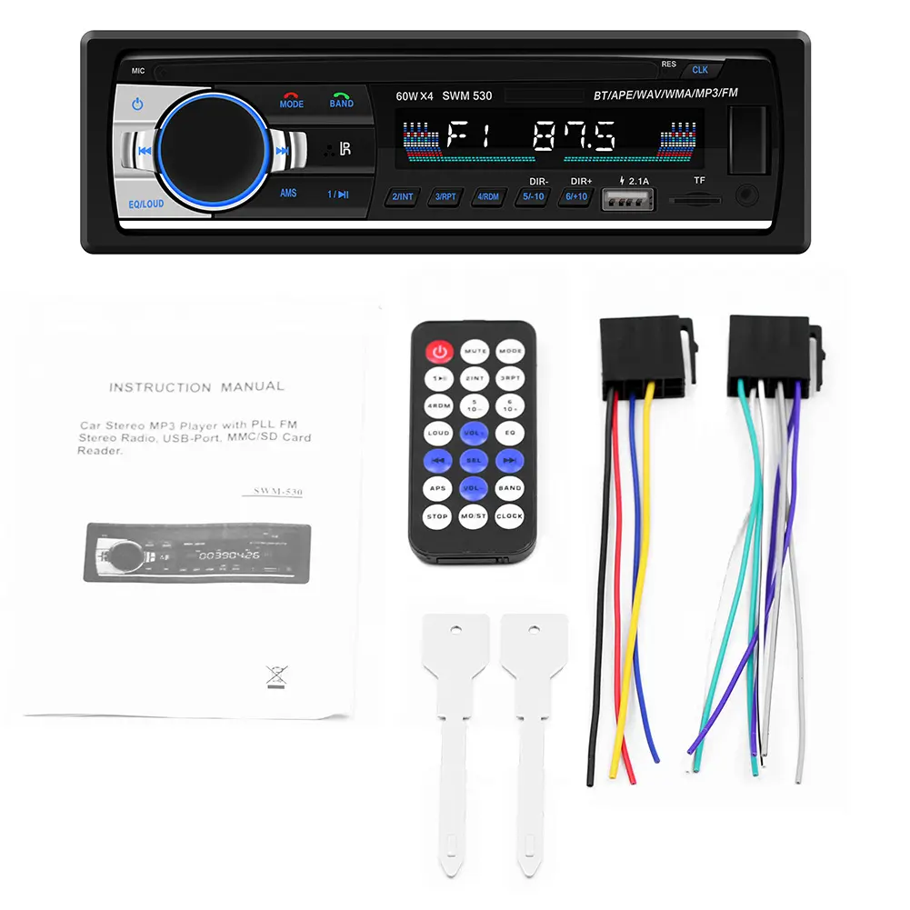 Single Din DVD CD Car Stereo MP3 Player FM Audio Radio USB AUX SD In-dash Multi-format Playback Car Radio