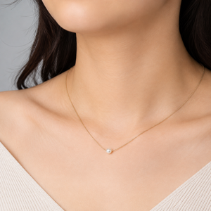 Single Pearl Necklace Stainless Steel 14K <b>Gold</b> Vacuum Plated Imitation Pearl <b>Gold</b> and Silver Color Variants - Product Image 5
