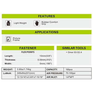 Hướng dẫn sử dụng khí nén <span class=keywords><strong>Flex</strong></span> điểm tacker trang trí hình ảnh khung tackerr không khí Pin Nail Gun & khí nén Nail Gun - Product Image 3