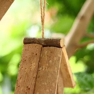 Nhà chim treo bằng gỗ tự nhiên để trang trí sân vườn trong nhà ngoài trời, nhà cho chim hoang, nơi trú ẩn, vật tư - Product Image 4