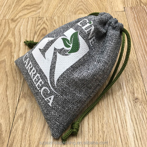 Sac en chanvre naturel avec attaches, pochettes simples pour bijoux et petits cadeaux 8,5 cm * 11,5 cm - Product Image 3