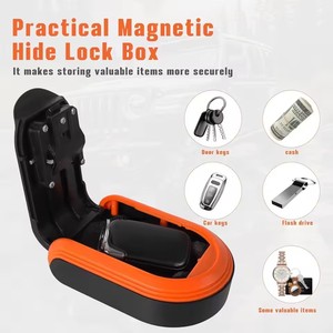 Portachiavi portachiavi portaoggetti per interni con chiave magnetica con serratura a combinazione nascosta sotto chiave di pelle di tipo permanente - Product Image 6