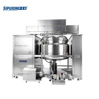 Homogénéisateur émulsifiant hydraulique sous vide 2000L avec levage hydraulique, homogénéisation en ligne, mélange par circulation et système de cellule de pesage