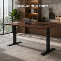 Escritorio Eléctrico de Altura Ajustable con Doble Motor Oculto de 3 Etapas, Estable y Robusto, Ergonómico, para Trabajar de Pie o Sentado