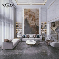 GOLDTOP Quartzite Illusion de Macaubas Poli de Luxe, Résistant au Feu, Design Moderne, Pierre à Veines Dorées, Pièce Maîtresse pour Halls d'Entrée, Marque