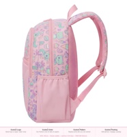 Mochila Escolar Primaria Personalizada de Fábrica con Estampado de Gato Kawaii y Caramelos para Niñas, Color Rosa, Linda, Ligera, con Logotipo OEM y Embalaje