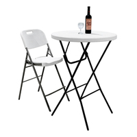 Nouveaux produits table de cocktail ronde debout pliante table de bar en plastique pour fête