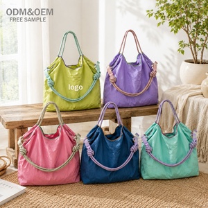 Custom Logo Promotional Nylon <b>Tote</b> <b>Bag</b> – Fashionable Braided Rope Handle Shopping <b>Bag</b> for Corporate Gifts & Branding - Product Image 1
