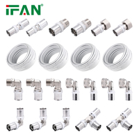 IFAN usine OEM couleur laiton personnalisé multicouche aluminium PEX Al connecteur de tuyau 16-63mm eau chaude et gaz laiton presse raccord