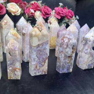 Venta al por mayor de piedras curativas, punta de cristal, hermosa torre de ágata amatista Rosa pulida para Decoración - Product Image 5