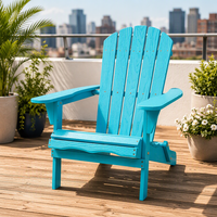 Fauteuil Adirondack d'extérieur pliable US STOCK - Chaise inclinable en bois massif, imperméable et écologique, semi-assemblée pour le jardin