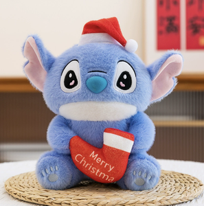 Peluche Natalizio Stitch da 25cm, Super Morbido in Cotone Organico e PP, Ornamento Decorativo, Bambola Antistress con Piccolo Oggetto Dorato - Product Image 6