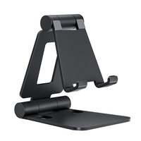 Support de téléphone en aluminium pour bureau, support de téléphone portable en métal à angle réglable, antidérapant, résistant aux rayures, compatible Dual