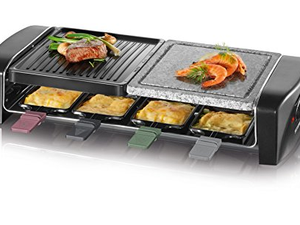 SEVERIN <span class=keywords><strong>Raclette</strong></span> Grill Plaque en Pierre Naturelle Amovible Antiadhésive Gril de Table pour <span class=keywords><strong>8</strong></span> <span class=keywords><strong>Personnes</strong></span> 1400W Acier Inoxydable/Noir - Product Image 1