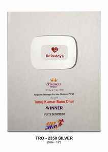 Plaque de trophée en métal argenté pour la reconnaissance d'entreprise, les réalisations commerciales et les événements d'appréciation professionnelle - Product Image 2