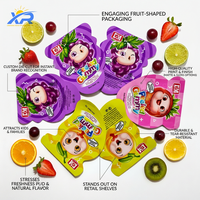 Op maat gemaakte holografische gestanste fruitvormige hitteverzegelde plastic snoepverpakking van Mylar, snackverpakking voor snoep