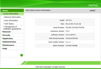 Modem Fiber FTTH ONU ONT XPON F477V2 GPON EPON 1GE+3FE 1TEL 1USB WiFi 2.4G Single Band 12V 1A Model ONU