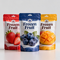 Sac d'emballage refermable en plastique avec logo personnalisé pour fruits congelés (fraises, framboises, cerises)