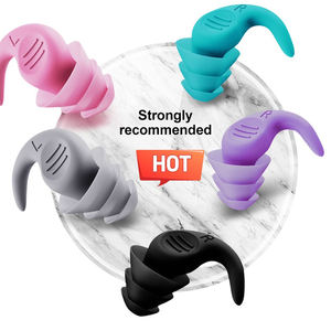 Bouchons d'oreilles de natation en silicone étanche confortables et sûrs Protection auditive pliable à réduction du bruit pour les sports nautiques - Product Image 1