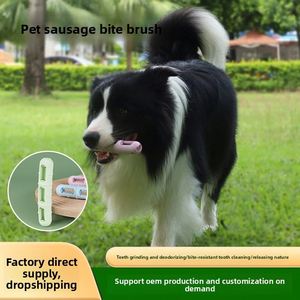 Bâton à mâcher en silicone pour animaux de compagnie, style adorable, pour chats et chiens, avec bandes de viande rembourrées, comme brosse à dents pour animaux - Product Image 2