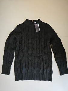 Áo len dệt kim thu đông ảnh thật dành cho nam và nữ, cổ đứng, thêu, áo len nửa khóa kéo dành cho nữ - Product Image 4