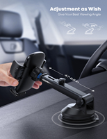 Support de téléphone Lamicall STCD05 lavable à ventouse pour pare-brise de voiture, support de tableau de bord, pince de fixation, libération à un bouton
