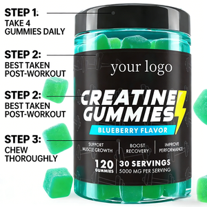 Gommes à la créatine monohydrate sans sucre, à la myrtille, pour adultes, suppléments nutritionnels sportifs, renforcement de la force, croissance musculaire, énergie - Product Image 4