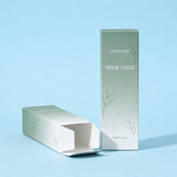 Boîte en carton blanc découpée sur mesure avec couvercle rabattable pour l'emballage de flacons de soins de la peau