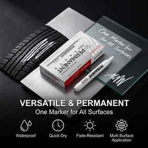 JUPAI 1 Pezzo <span class=keywords><strong>Pennarello</strong></span> Indelebile Impermeabile in Metallo, Penna a Vernice Bianca Permanente <span class=keywords><strong>per</strong></span> Lavaggio, Pittura Artistica, Graffiti, <span class=keywords><strong>Tessuti</strong></span>, Legno, Pelle, Punta 3MM - Product Image 5