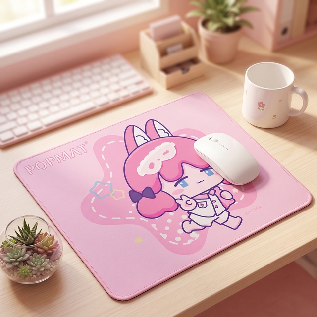POPMAT Cross-border cartoon mouse pad cute girl wrist rest small size anime office advertising heat transfer computer desk mat