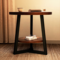 Table basse pliante traditionnelle pour salon, mobilier de maison, table d'appoint pour petit appartement, table à thé ronde pour balcon
