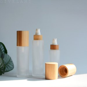 Bình Dưỡng Tùy Chỉnh 80Ml 100Ml 120Ml 150Ml Thủy Tinh Mờ Bằng Gỗ Thực Sự Bmaboo Thêm Nắp Khắc Logo - Product Image 2